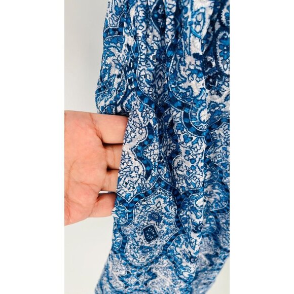 JADE Melody Tam Sleeveless Dress Blue White Paisley Size Small Lined - Picture 7 of 13